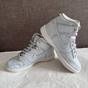 Nike Dunk High Pearl Swoosh Womens 6 Gray Leather Sneakers DR5488-001